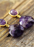 Boho Earrings, Dangle Earrings, Axel Amethysts Teardrop Dangle Earring